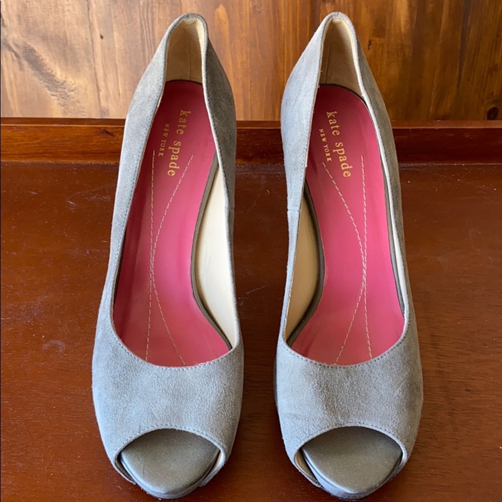 Kate Spade Grey open toe high heels
